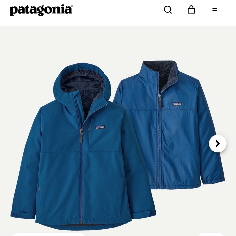 Patagonia Kids' 4-in-1 Everyday Jacket, XS 4-5, in Crater Blue